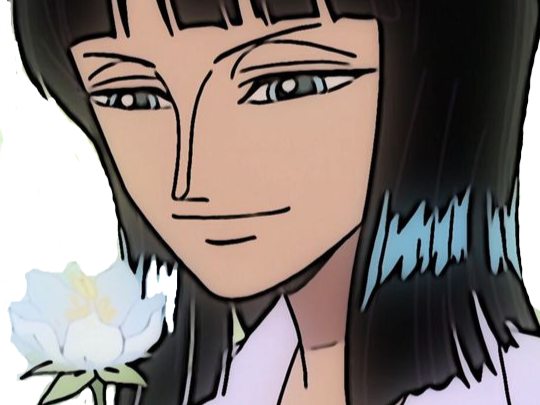nico robin one piece ninon cheveux noir yeux bleu fic bloop fleur jasmin
