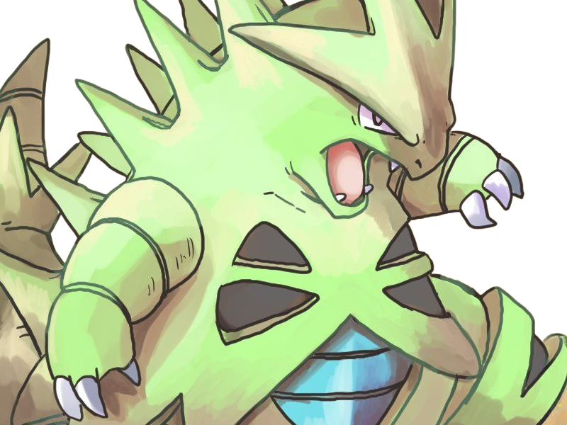 Sticker tyranocif tyranitar bangiras pokemon pkm anime jeu type roche tenebres 2g johto armure par Dark-63