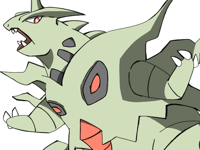 mega-tyranocif mega tyranocif tyranitar bangiras pokemon pkm anime jeu type roche tenebres 2g johto armure