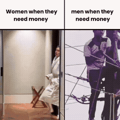 gif money argent femme feministe simp michto esclave patriarcat