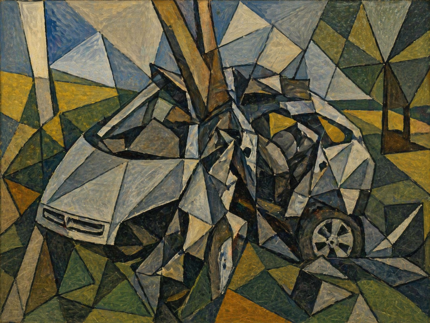 citroen picasso peinture accident art oeuvre