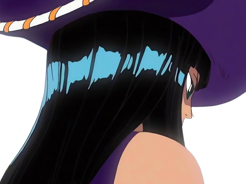 nico robin one piece ninon cheveux noir yeux bleu fic bloop chapeau violet