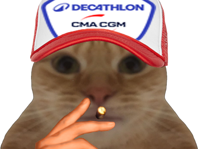 chat casquette cigarette main decathlon cma cgm paul seixas velo cyclisme pogi chokbar d4
