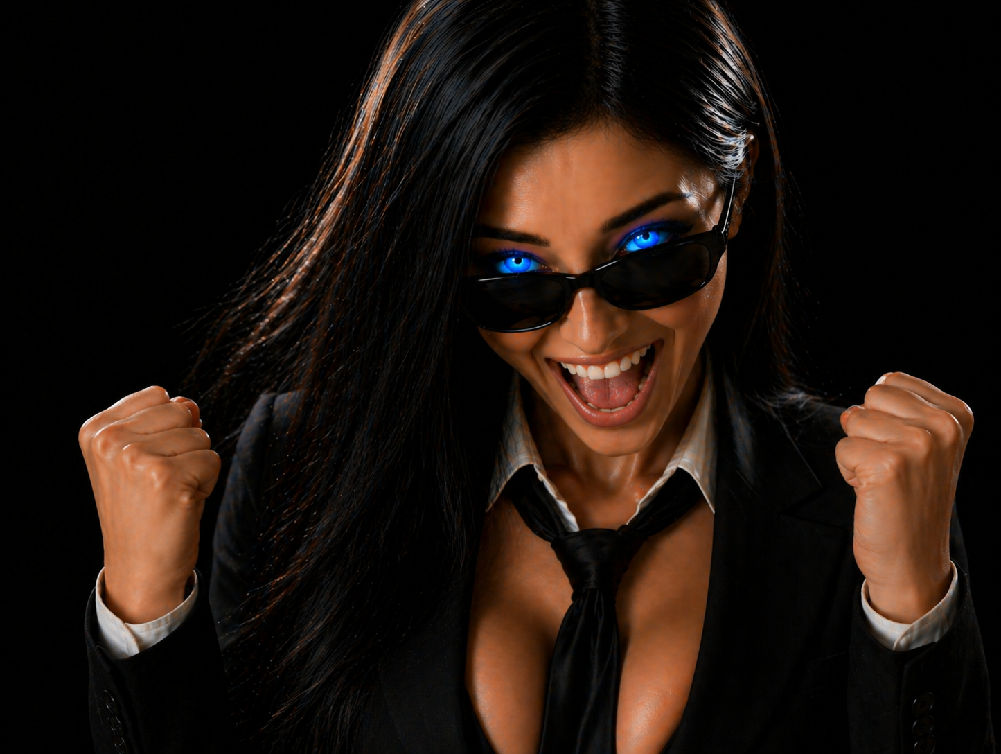 alicia bleue brune mib contente