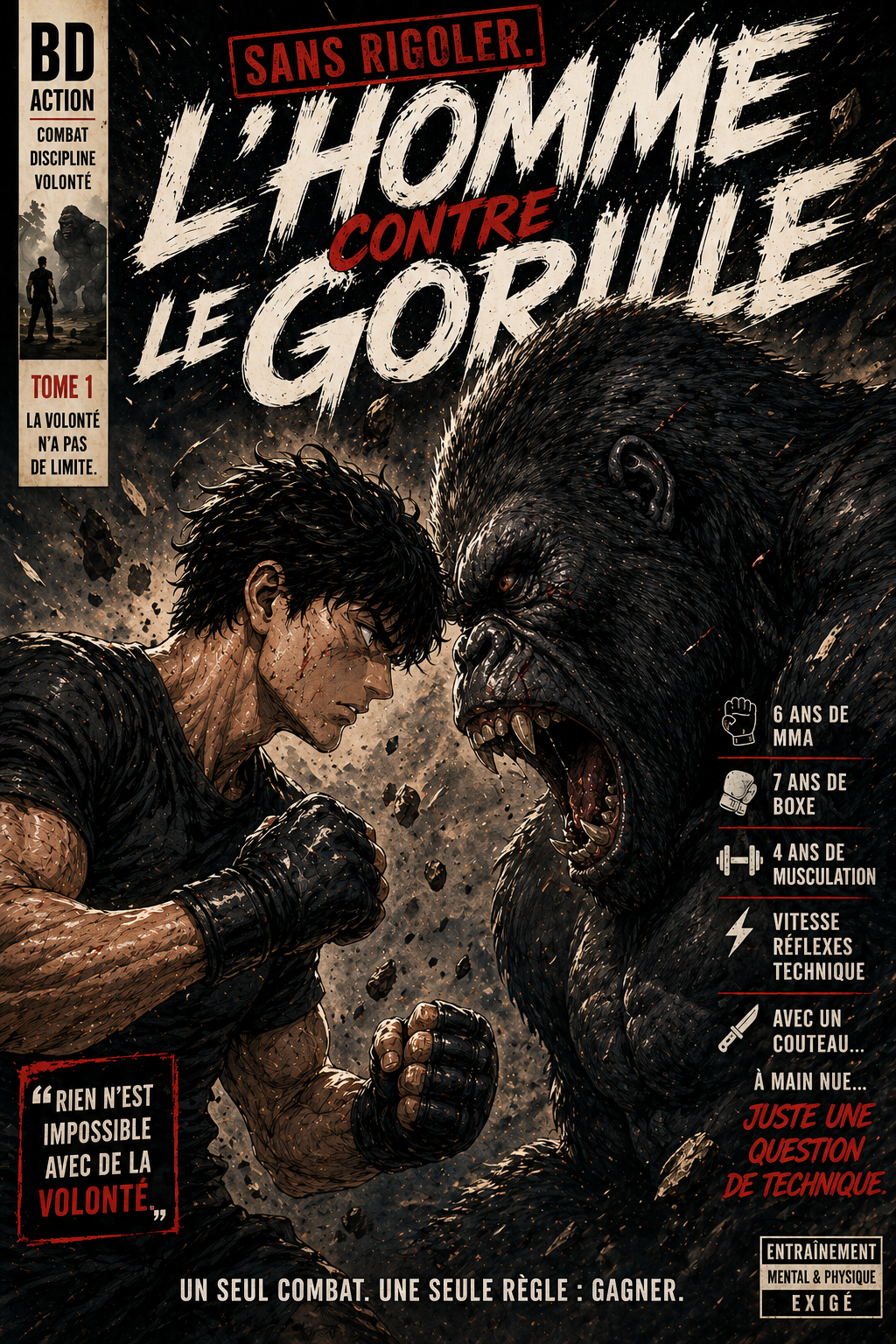 pave mma gorille main nue couteau technique classique delire jvc oldfag bd dessin illustration alpha