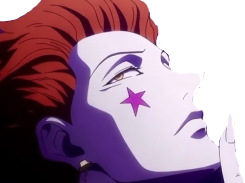 hisoka morou hunter hxh isaac cheveux rouge yeux jaune ambre clown tare fic bloop