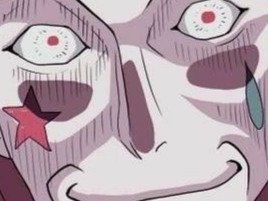 hisoka morou hunter hxh isaac cheveux rouge yeux jaune ambre clown tare fic bloop