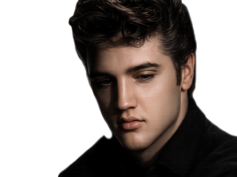 elvis presley jeune the king rock roll bg ombre triste