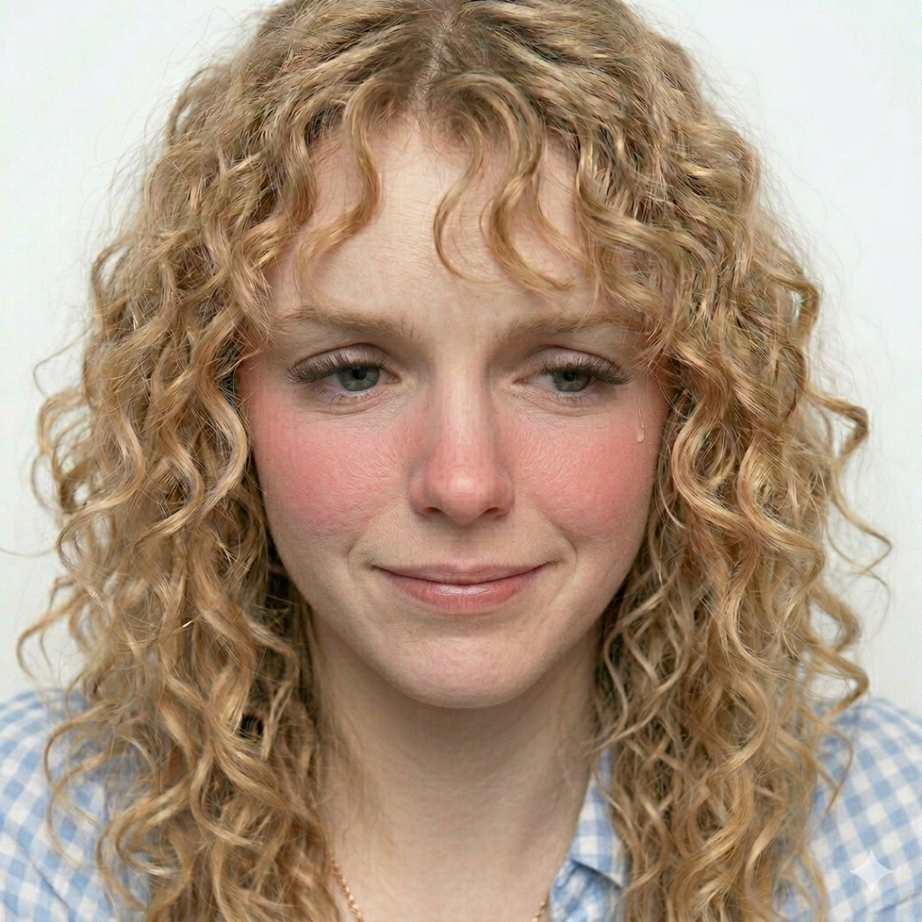 jolie curly julia blonde fille genee
