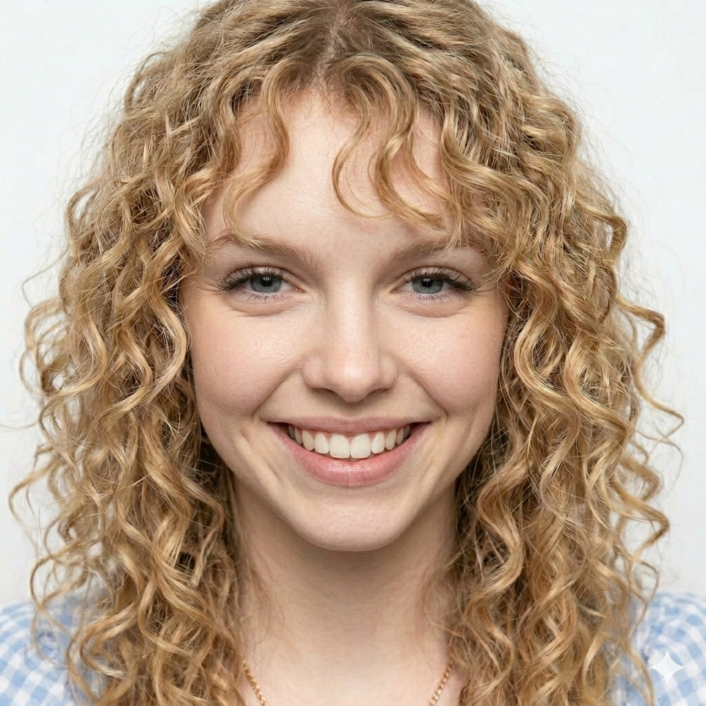 jolie curly julia blonde fille joie