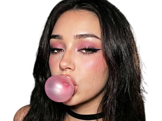 fille badass maline regard chewing gum belle