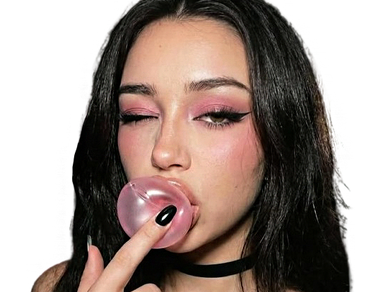 fille badass maline regard chewing gum belle
