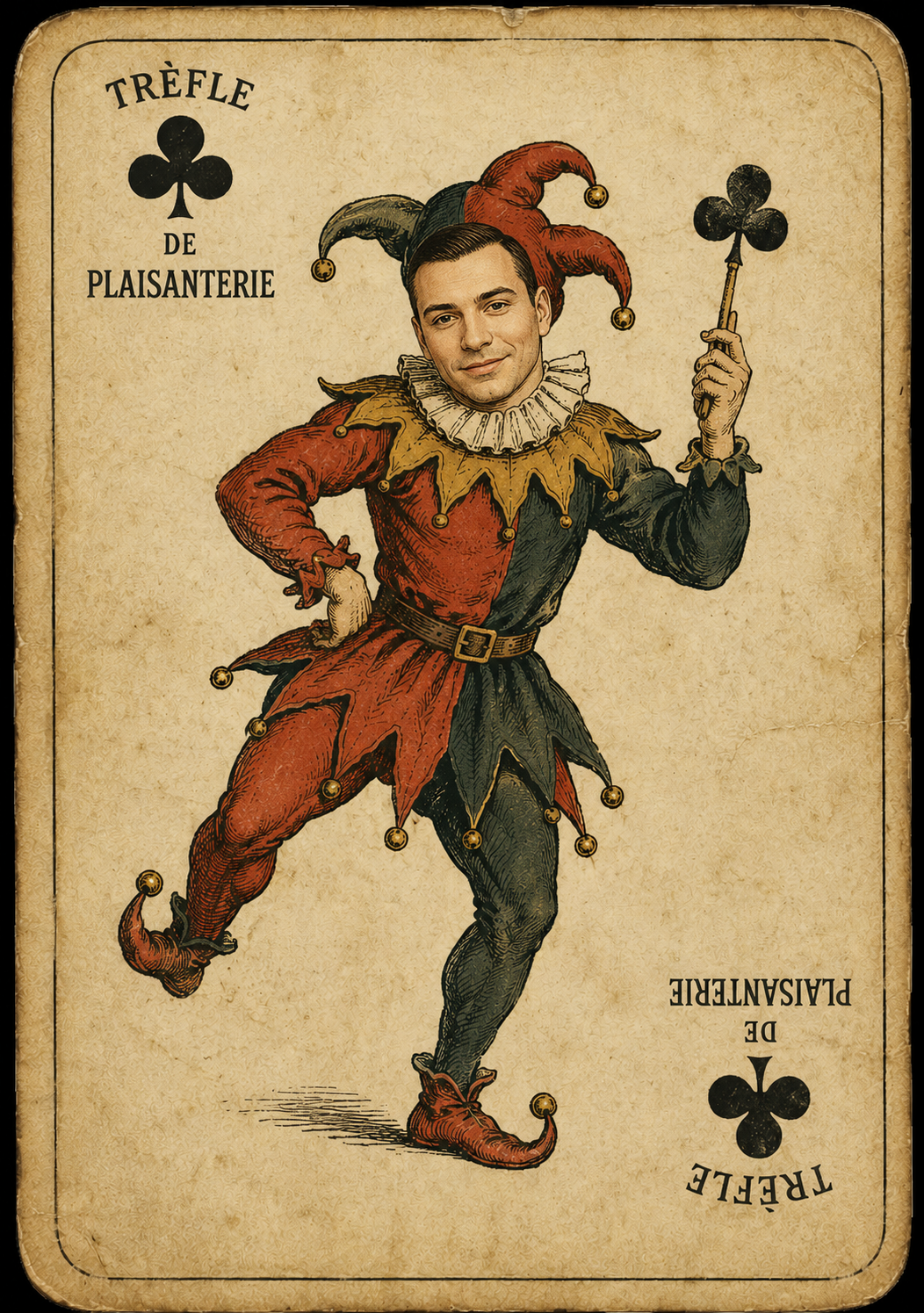 bardella plaisanterie trefle bouffon tartuffe jordan 2027 marine rn fn joker treffle carte presidentielles con