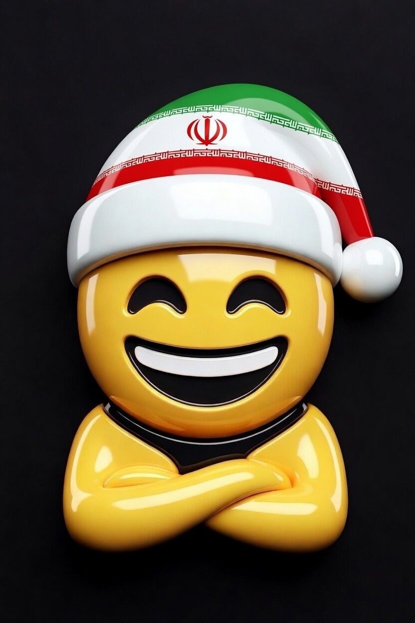 hap eco plus 3d bonnet grand sourire large bras croises croix drapeau iran