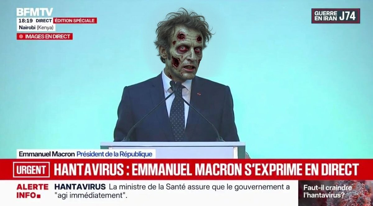 emmanuel macron virus hantavirus bfmtv bfm covid zombie