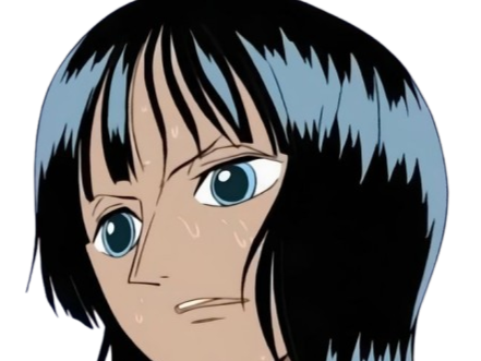 nico robin one piece ninon cheveux noir yeux bleu frange fic bloop