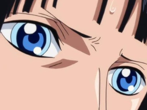 nico robin one piece ninon cheveux noir yeux bleu frange fic bloop