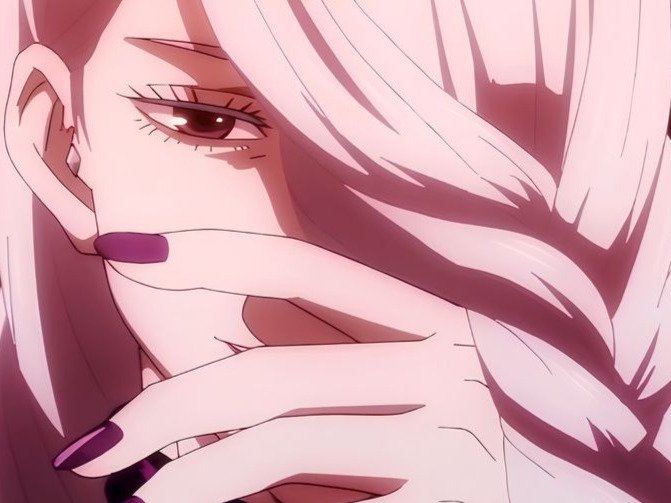 mei mei-mei jujutsu kaisen jjk cheveux blanc yeux violet tresse ade adelaide vizard fic bloop