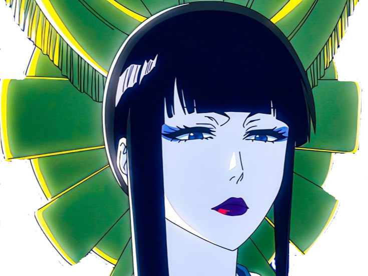 senjumaru shutara bleach cheveux noir khol frange amaterasu broche soleil fic bloop