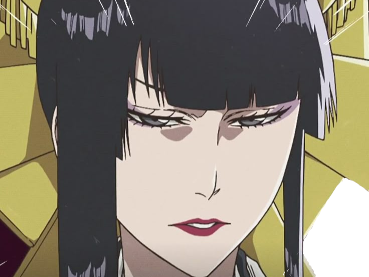 senjumaru shutara bleach cheveux noir khol frange amaterasu broche soleil fic bloop