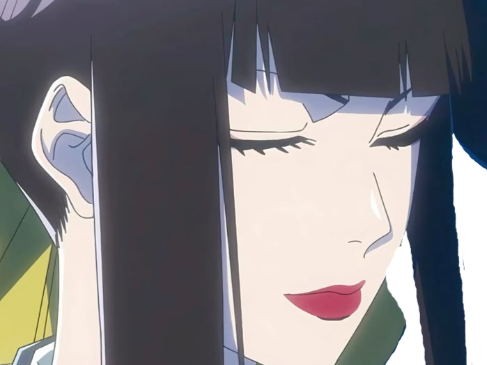 senjumaru shutara bleach cheveux noir khol frange amaterasu broche soleil fic bloop