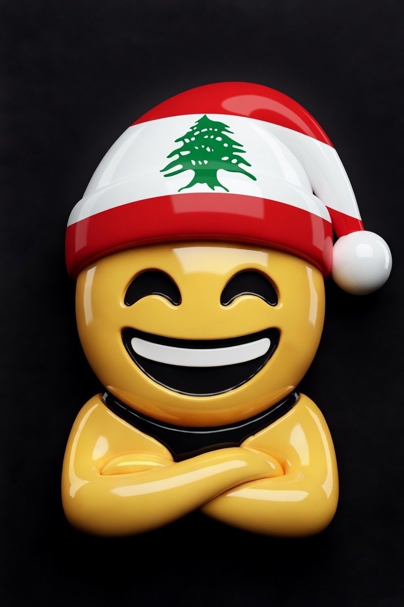 hap 3d drapeau bonnet grand sourire large bras croises croix liban