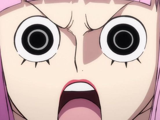 perona one piece atropos cheveux rose frange yeux noir fic bloop