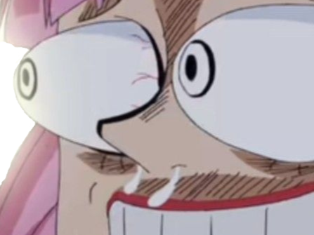 perona one piece atropos cheveux rose frange yeux noir fic bloop