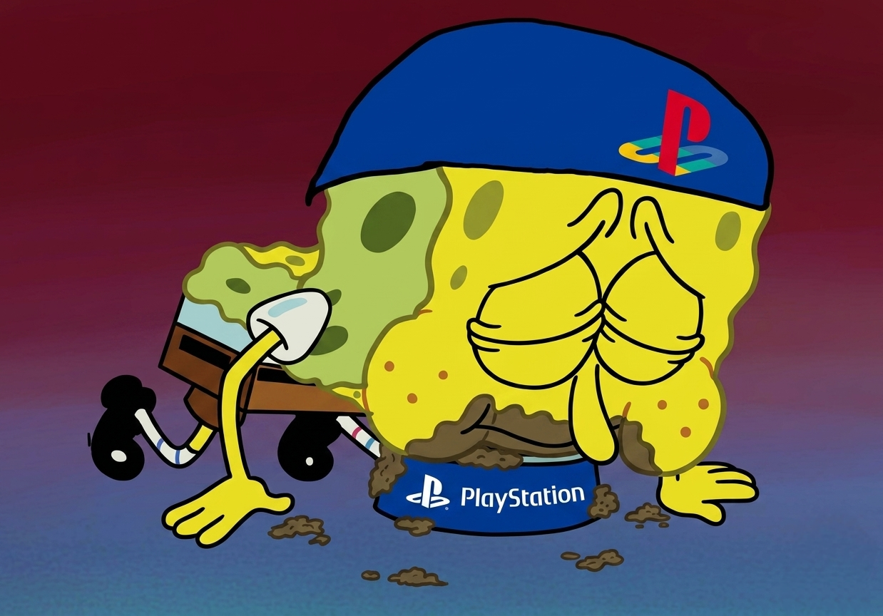 permy gdc niaise bobleponge eponge sony playstation ps5 soniais gamelle bouse jaunepisse bob casquette daube
