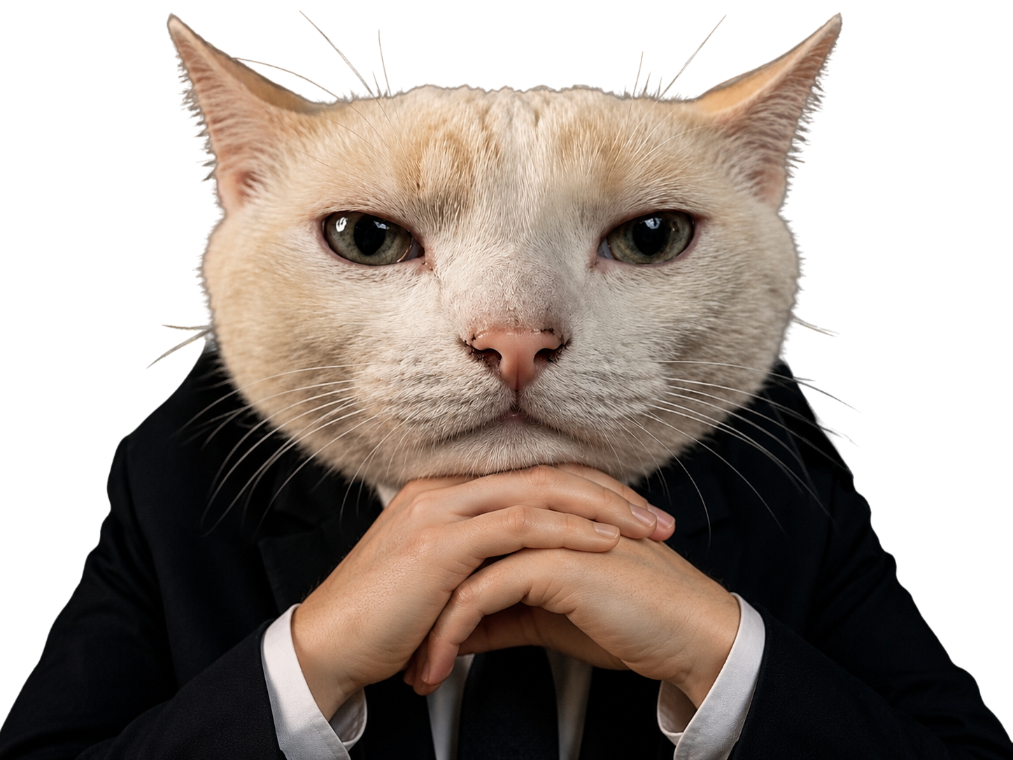 chat boss pensif penseur fucklesgauchos intello patron ecoute philosophe mastermind stratege serieux costard manipulateur menton