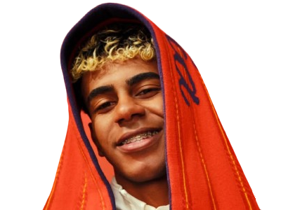 lamine yamal espagne capuche echarpe foulard rouge boucle dor smile sourire arrogant moqueur appareil dentaire