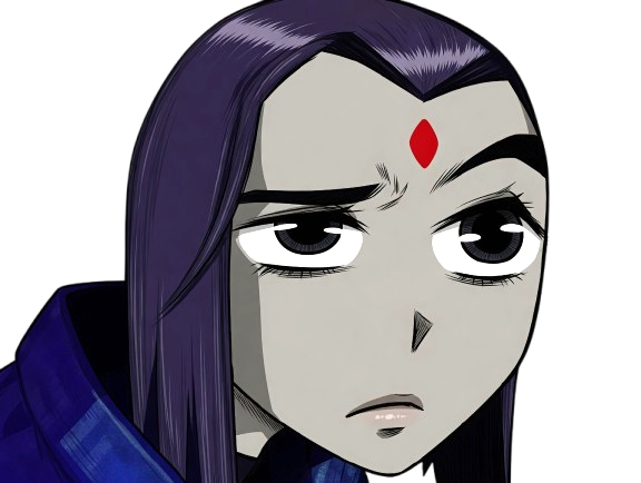 raven teen titans violet pourpre dc comics demi demone trichoporphyree indigo