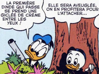 dinde donald duck riri fifi loulou attacher cordes creme coquin