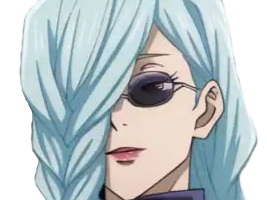 mei mei-mei jujutsu kaisen jjk cheveux blanc yeux violet tresse ade adelaide fic bloop lunettes