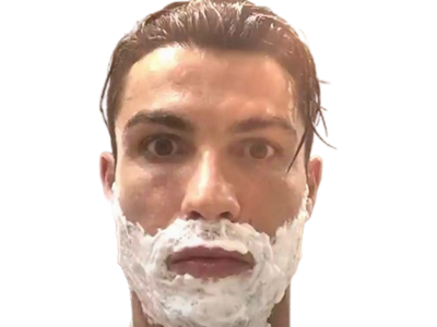 cristiano ronaldo cr7 goat bicho barbe rasage raser gilette choque choc wow omg alpha chad