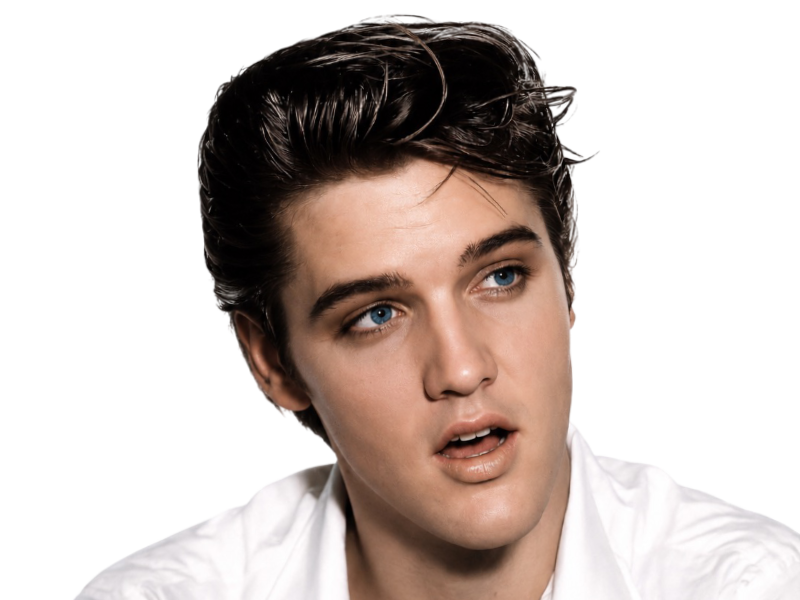elvis presley jeune the king bg rock roll regard bouche ouverte surpris alain presse lait