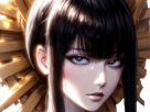 senjumaru-shutara-bleach-cheveux-noir-frange-khol-amaterasu-broche-soleil-fic-bloop
