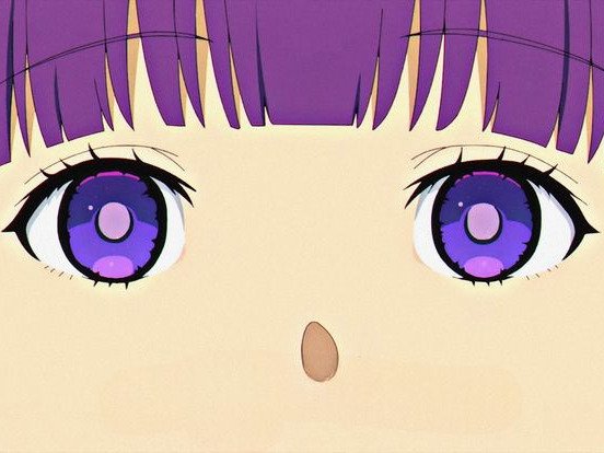 fern frieren cheveux indigo yeux violet frange lieden digitale fic bloop