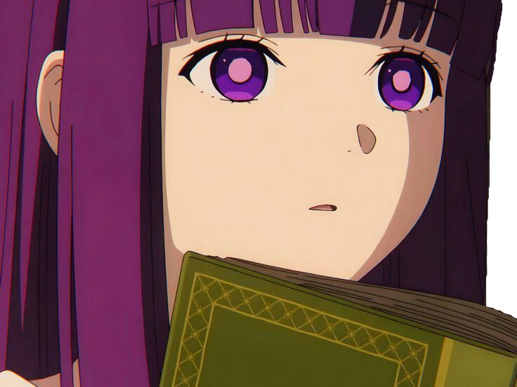 fern frieren cheveux indigo yeux violet frange lieden digitale fic bloop