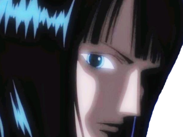 nico robin one piece ninon cheveux noir frange yeux bleu fic bloop