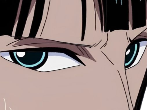 nico robin one piece ninon cheveux noir frange yeux bleu fic bloop