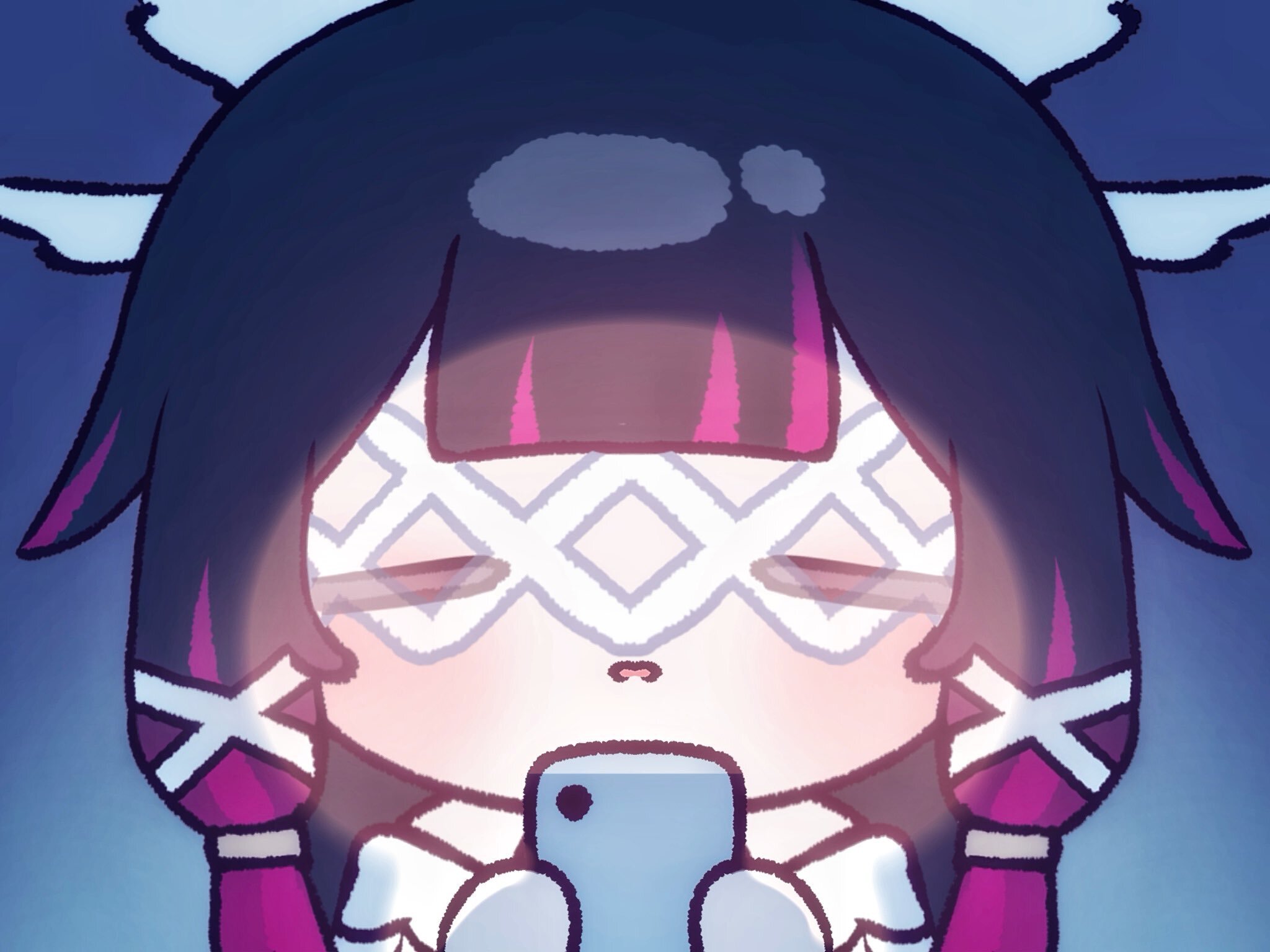 columbina colombina telephone nuit phone genshin impact sandbina nod krai lune chibi cute