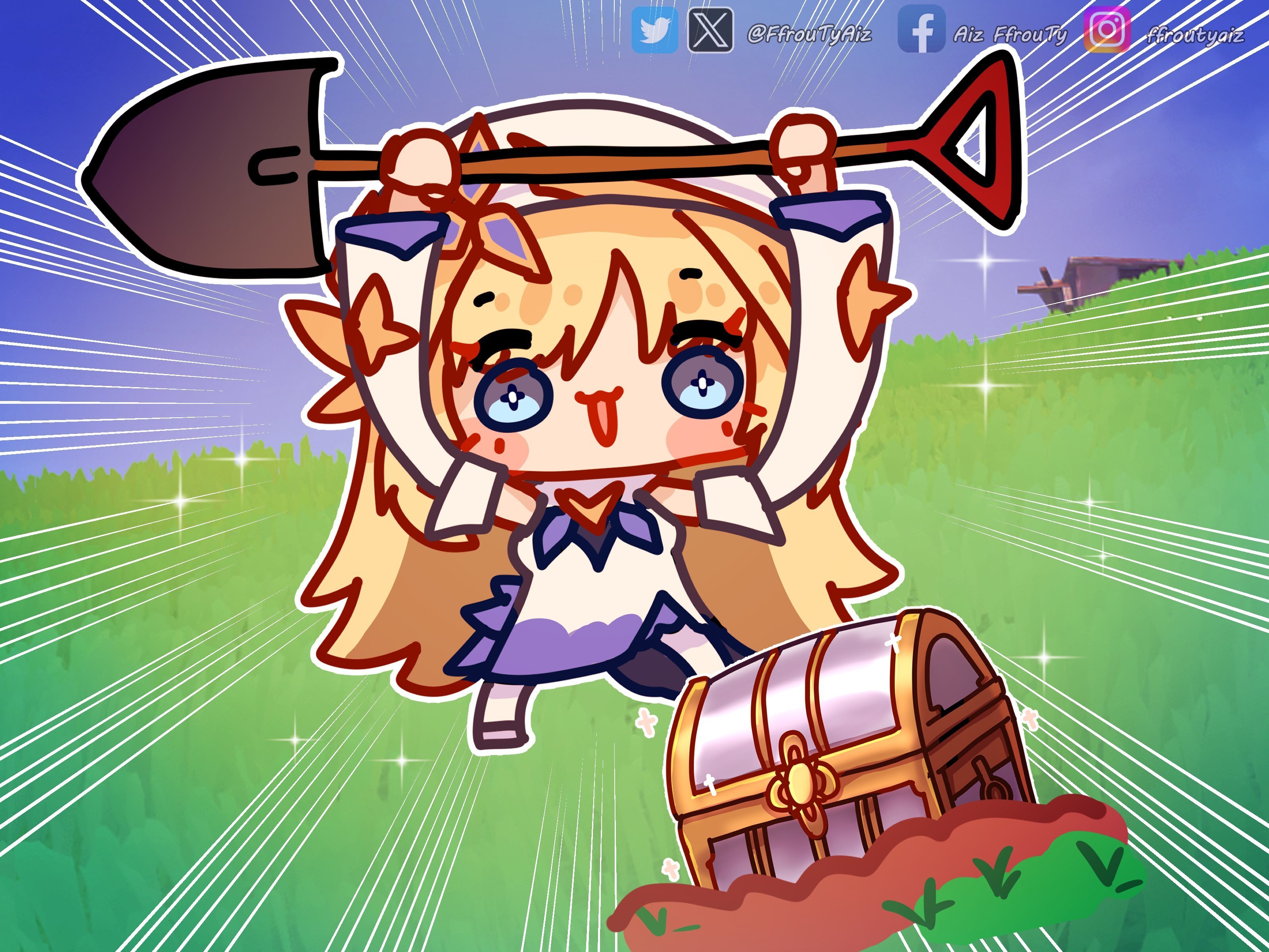 nicole tresor chest precieux genshin impact joie pelle chibi ange