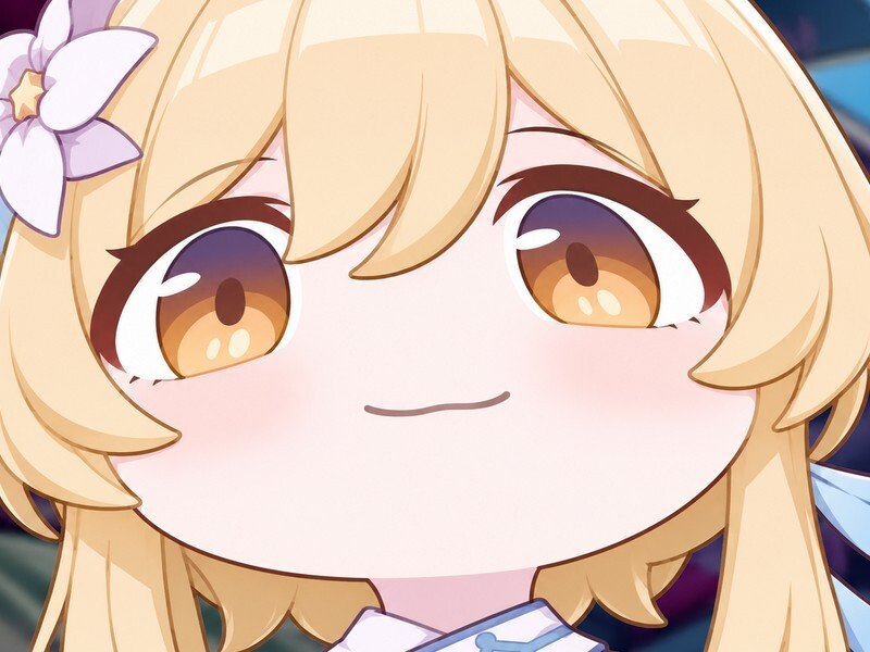 lumine genshin impact abysse reine queen mc traveler forme ultime chibi cute goofy og aura