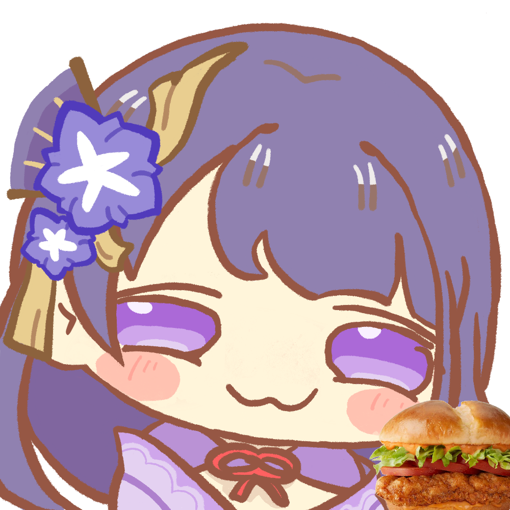 inazuma burger archon raiden chibi cute mignon contente happy genshin impact