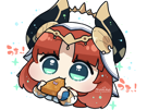 sumeru-nilou-nilouille-mange-gateau-chibi-cute-hydro-genshin-impact