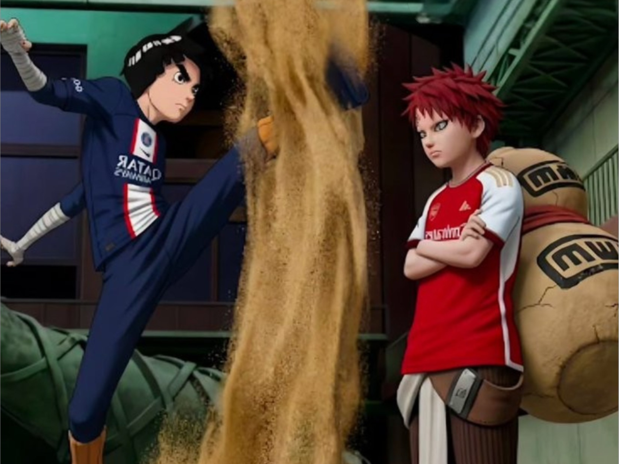 rock lee gaara combat naruto psg paris saint germain arsenal finale ldc ligue des champions