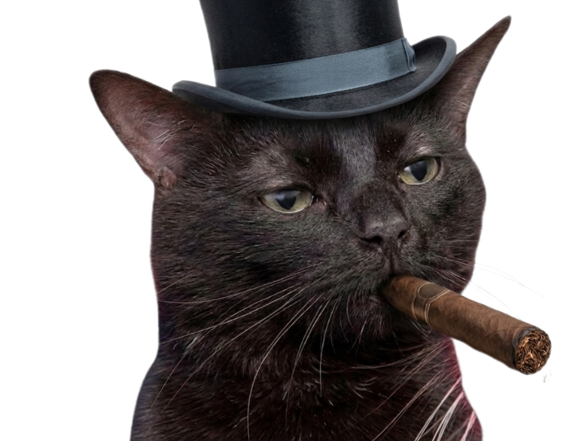 chat noir juge osef balec cigare chapeau bourgeois
