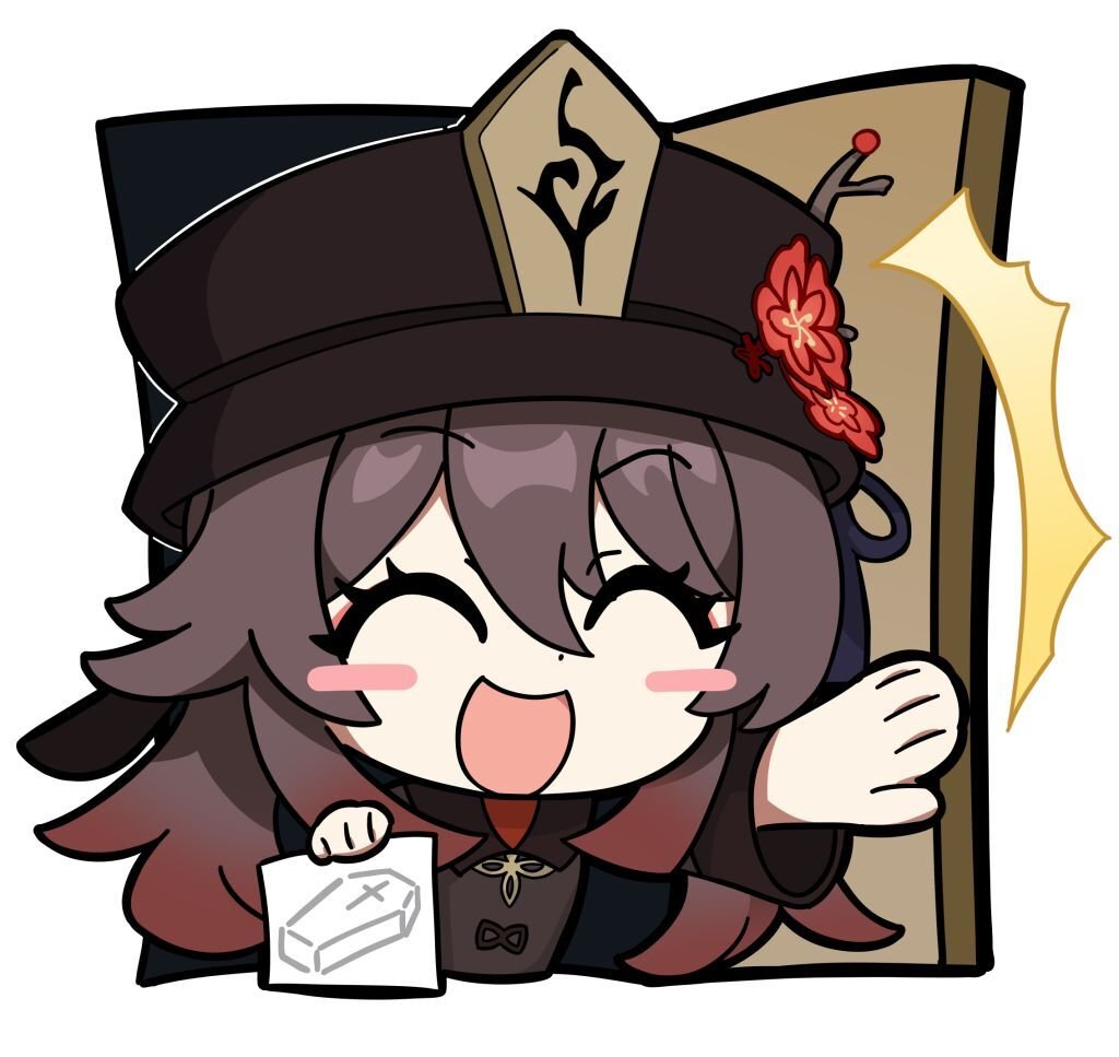 hutao hu tao genshin impact liyue sticker chibi mort coucou c moi