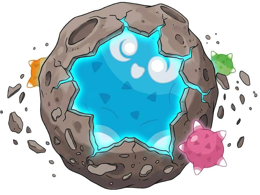 mega mega-meteno meteno minior pokemon pkm jeu anime type roche vol 7g alola meteore fakemon
